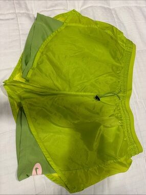 Nike run Neon Green Layered Athletic Shorts medium